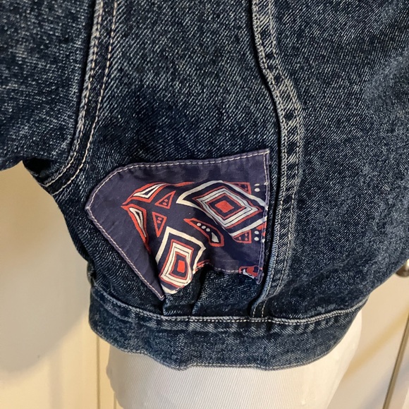 Vintage 80s Patchwork Denim Guess Jeans Jacket Size Small - Picture 11 of 16